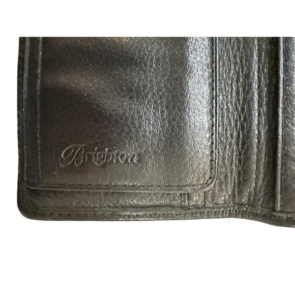 Brighton Wallet Womens Leather Snap Closure Braided Trim Medallion Organizer - Picture 4 of 8